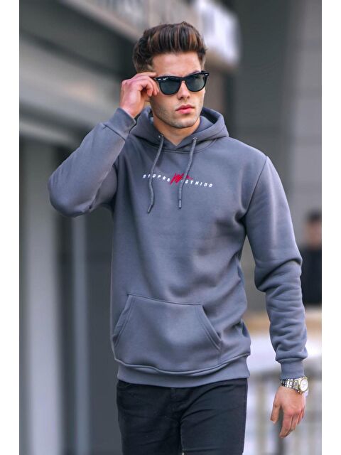 Madmext Füme Basic Kapüşonlu Erkek Hoodie 6002 - S000049379-33408