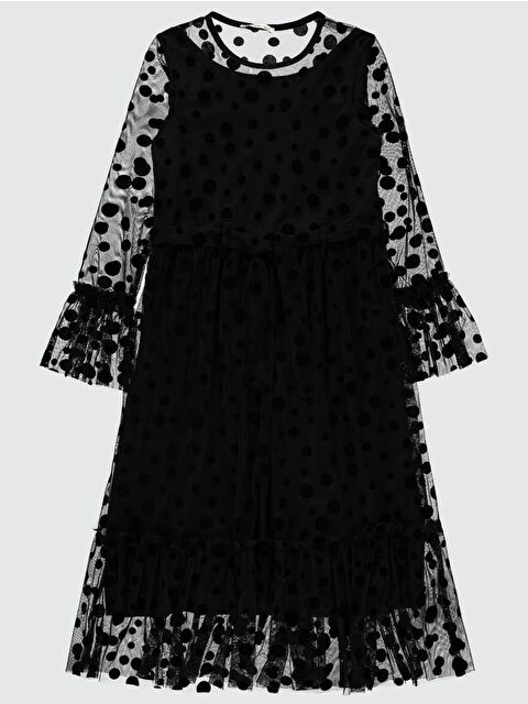 Civil Girls Puanlı Flog Baskılı Tül 10-13 Yaş Elbise - S000222172-19351