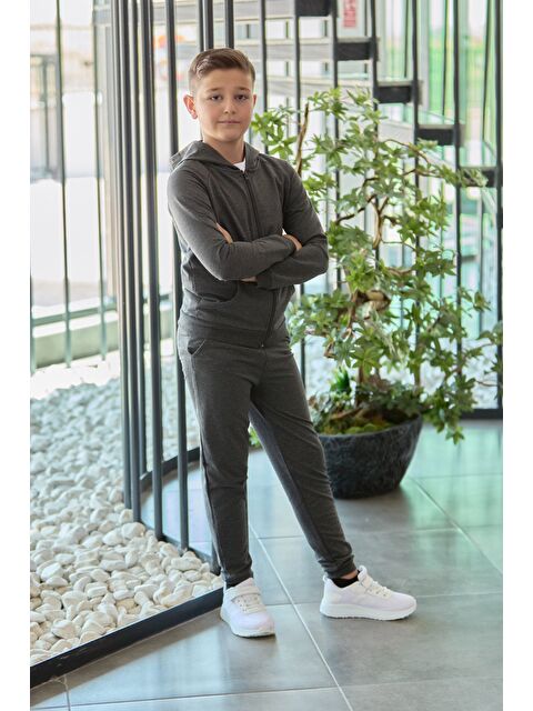 Fullamoda Kapüşonlu Fermuarlı Unisex Çocuk Eşofman Takımı - S000420327-29666