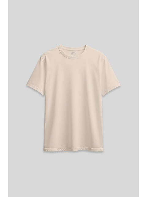 Tommylife Bej O Yaka Standart Fit Basic Kadın T-Shirt - 97311 - S000448631-19928