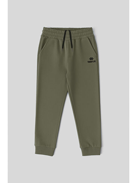 Tommylife Haki Standart Fit Manşetli İnce Erkek Çocuk Eşofman Alt - 11205 - S000441280-18547