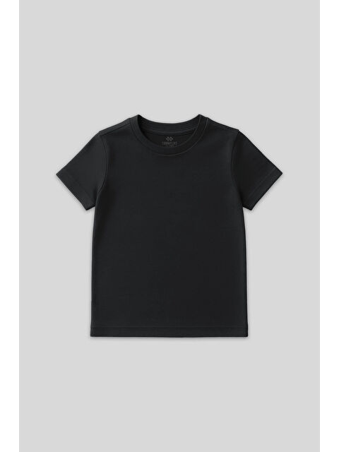 Tommylife Antrasit O Yaka Standart Fit Basic Unisex Çocuk T-Shirt - 11328 - S000446271-29666