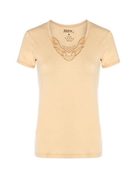 Tolin V Yaka Kısa Kollu Kadın Pamuklu Fanila 322 - S000075250-26407