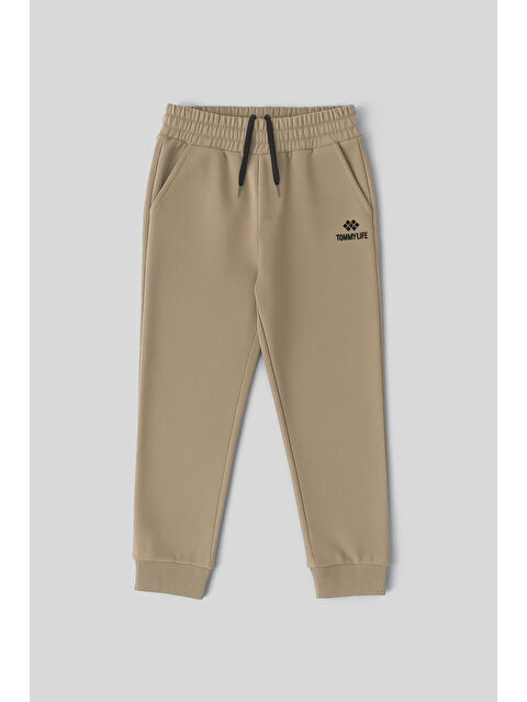 Tommylife Koyu Bej Standart Fit Manşetli İnce Erkek Çocuk Eşofman Alt - 11062 - S000441282-19933