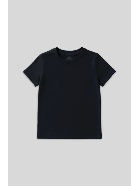 Tommylife Lacivert O Yaka Standart Fit Basic Unisex Çocuk T-Shirt - 11328 - S000446271-21164