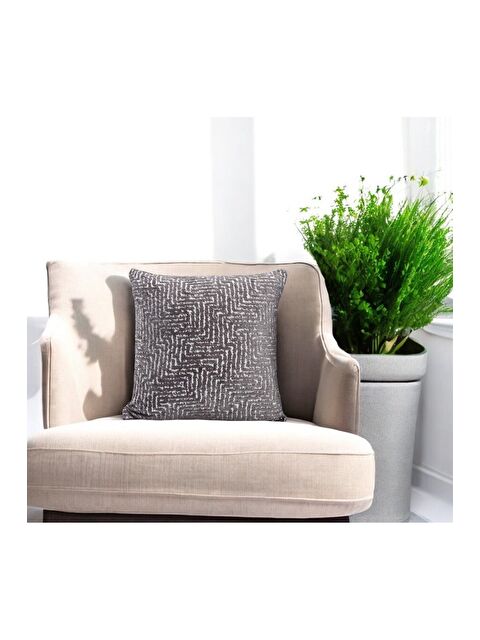Asdiva Labirent Desenli Gri Dokuma Kırlent Kılıfı 43x43 cm - S000348618-20600
