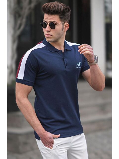 Madmext Lacivert Polo Yaka Erkek Tişört 5215 - S000046926-21164