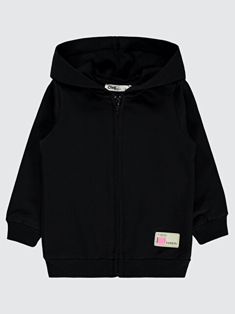 Civil Kız Çocuk Kapüşonlu Fermuarlı Sweatshirt  2 5 Yaş Siyah - S000284695-19351