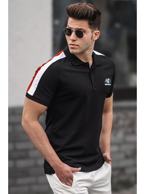 Madmext Siyah Polo Yaka Erkek Tişört 5215 - S000046926-19351