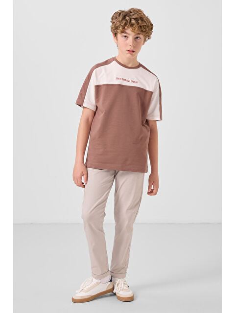 Tommylife Taş Standart Fit Dokuma Hafif Esnek Chino Erkek Çocuk Pantolon - 11272 - S000397363-25636