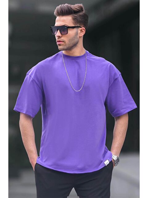 Madmext Erkek Mor Oversize Fit Basic %100 Pamuk Tişört 6066 - S000015946-20042