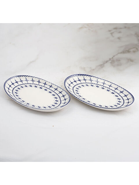 GÜRAL PORSELEN Elıps 2 Parça 25 cm Bone Kayık Tabak - 1614 - S000318879-37646