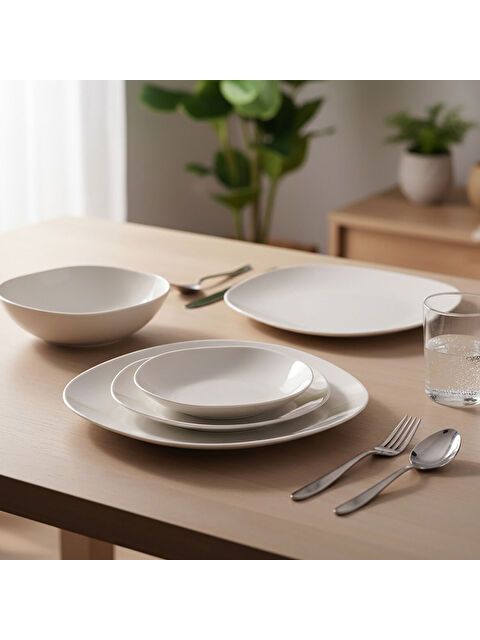 GÜRAL PORSELEN Ütopya 12 Parça 4 Kişilik Yemek Takımı - S000484609-37646