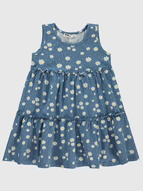 Civil Girls Kız Çocuk Elbise 2-5 Yaş Element Mavisi - S000200013-17234