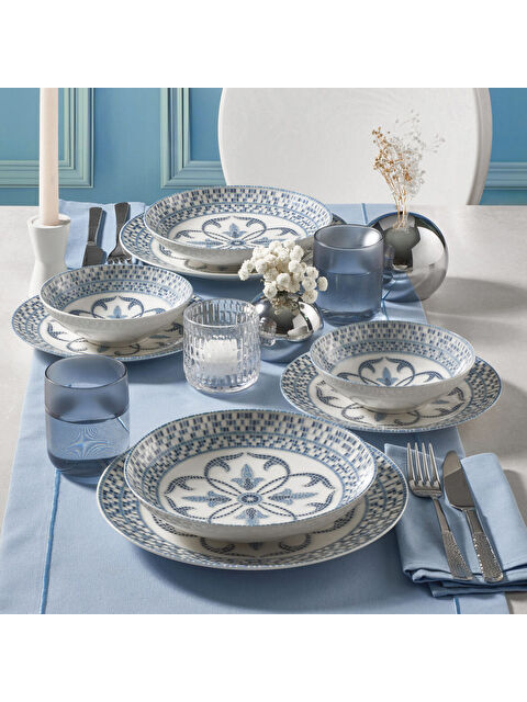 GÜRAL PORSELEN Camelia 24 Parça 6 Kişilik Yemek Takımı 22761 - S000483465-37646