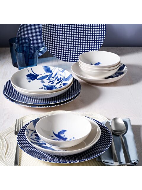 GÜRAL PORSELEN Camelia 14 Parça 4 Kişilik Yemek Takımı 1911 - S000318909-37646