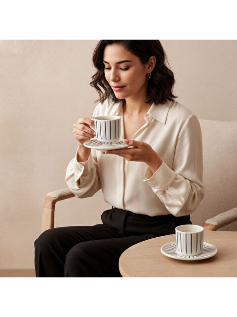 GÜRAL PORSELEN Mental 4 Parça 2 Kişilik Çay Takımı 6733 - S000484591-37646