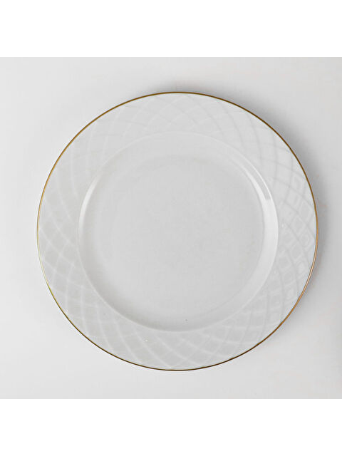 GÜRAL PORSELEN Alfa 6 Parça 25 cm Servis Tabağı Mat Altın File - S000302555-37646