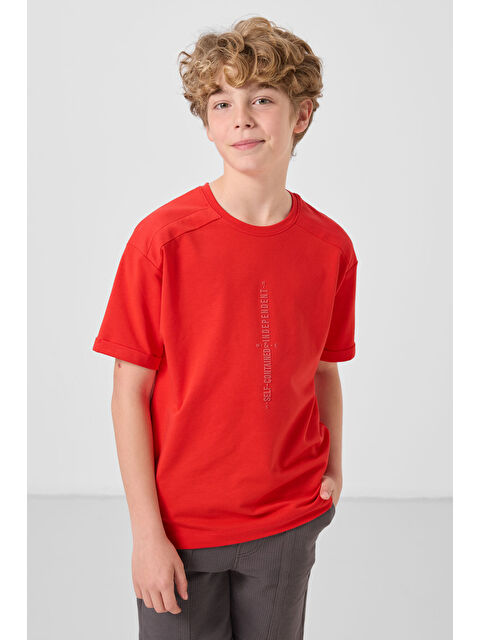 Tommylife Fiesta Pamuklu Yumuşak Dokulu Oversize Baskılı Erkek Çocuk T-Shirt - 11301 - S000387248-20045