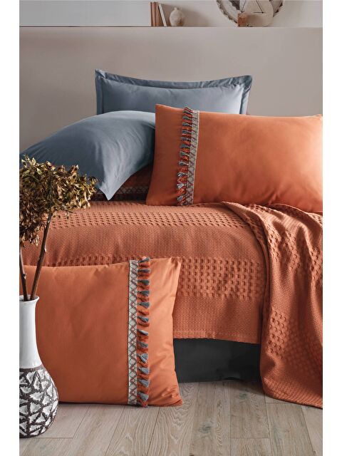 Clasy Çift Kişilik Pike Takımı Bohamline Kiremit - S000145194-18657