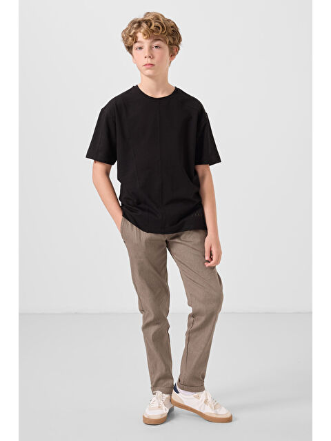 Tommylife Camel Standart Fit Dokuma Hafif Esnek Chino Erkek Çocuk Pantolon - 11272 - S000397363-4557