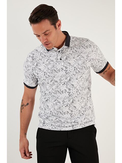 Buratti Desenli Pamuklu Slim Fit Polo Tişört 646B3540 - S000010021-19351