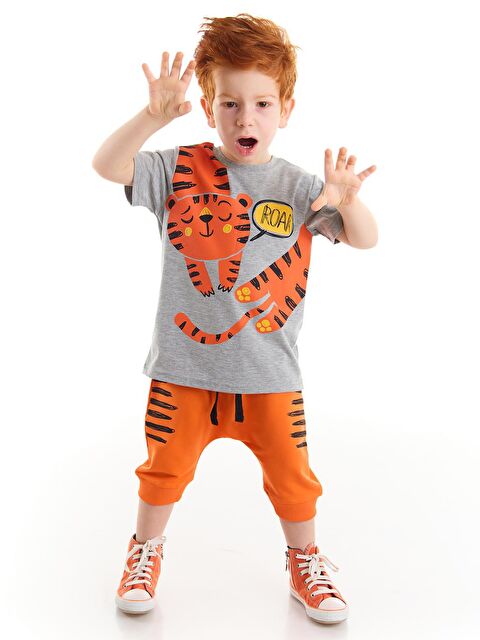 Denokids Roar Kaplan Erkek Çocuk Tişört Kapri Takım - S000009543-23173