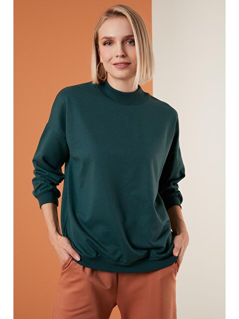 Lela Pamuklu Dik Yaka Basic Örme Sweat 5863323 - S000000166-20017
