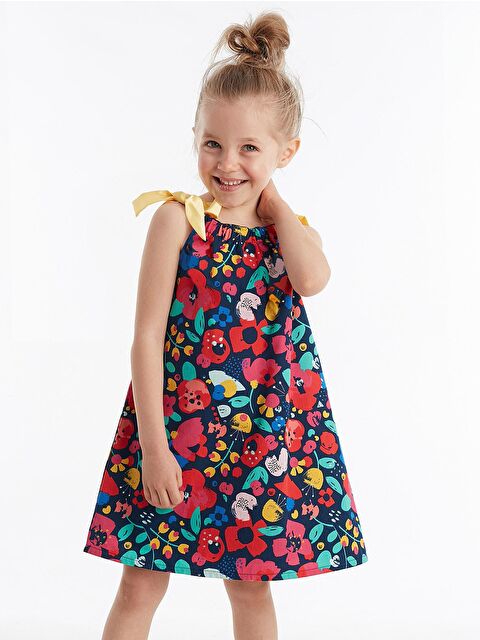 Denokids Bahar Çiçekli Kız Elbise - S000009546-23173