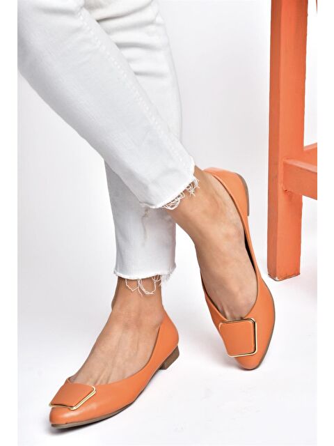 Fox Shoes P726776309 Turuncu Toka Aksesuarlı Kadın Babet - S000031753-20013