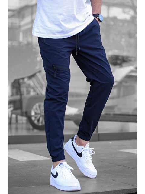 Madmext Lacivert Fermuar Detaylı Paraşüt Jogger Pantolon - S000031661-21164