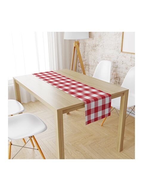 Evmila Kırmızı Pötikare Desen Runner Llrn 67 40x140 cm - S000088280-23173