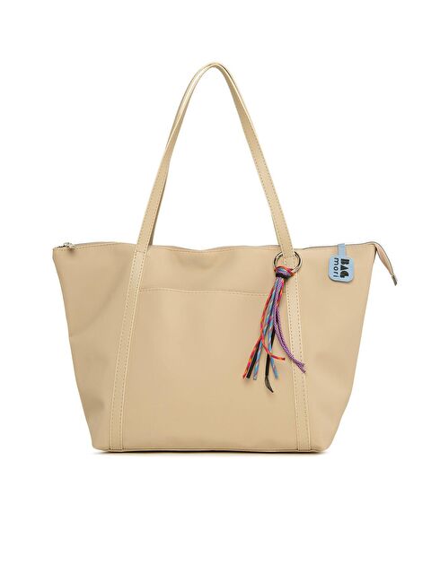 Bagmori Renkli Püskül Detaylı Saten Tote Çanta - S000088283-19965