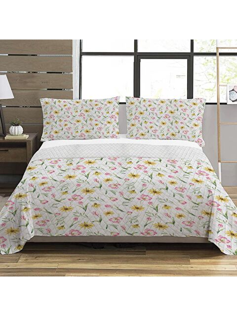 Evmila Modern Desen Çift Kişilik Baskılı Pike (200x220 Cm) Renkli - S000028861-23173