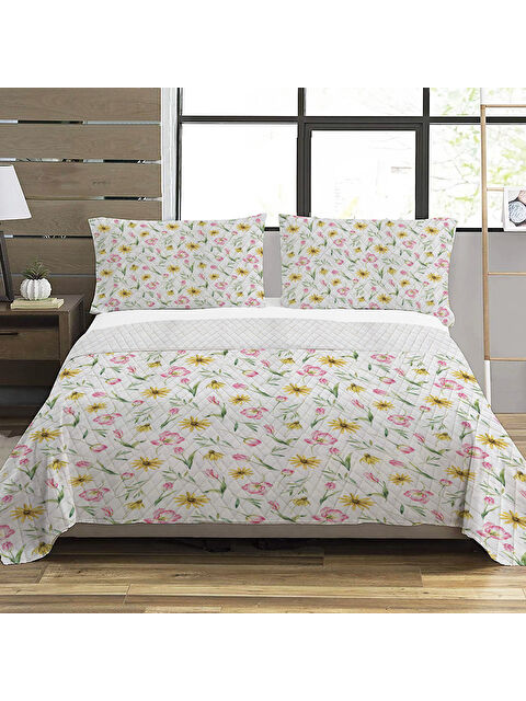 Evmila Modern Desen Çift Kişilik Baskılı Pike (200x220 Cm) Renkli - S000028862-23173