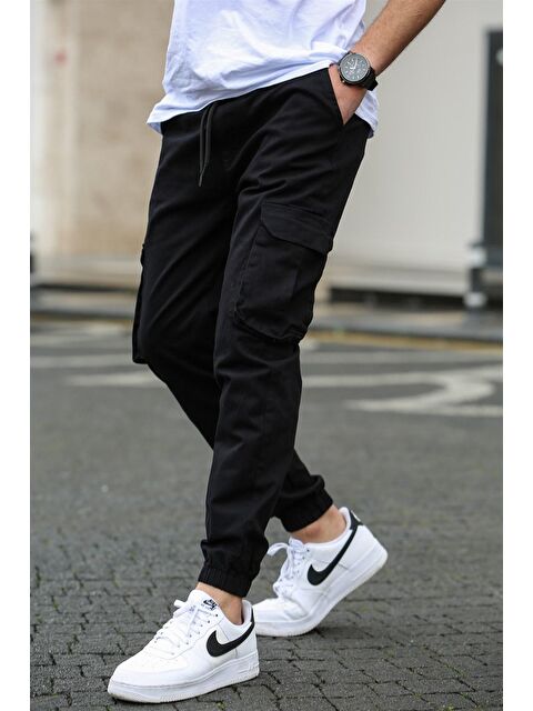 Madmext Erkek Siyah Kargo Cep Pantolon 5447 - S000031723-19351