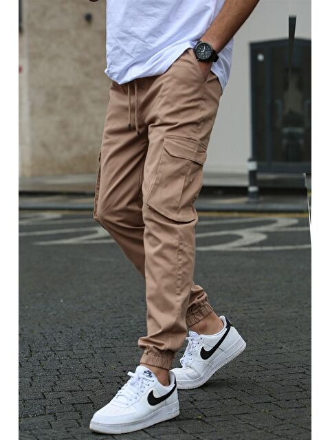 Madmext Erkek Bej Kargo Cep Pantolon 5447 - S000031723-19928