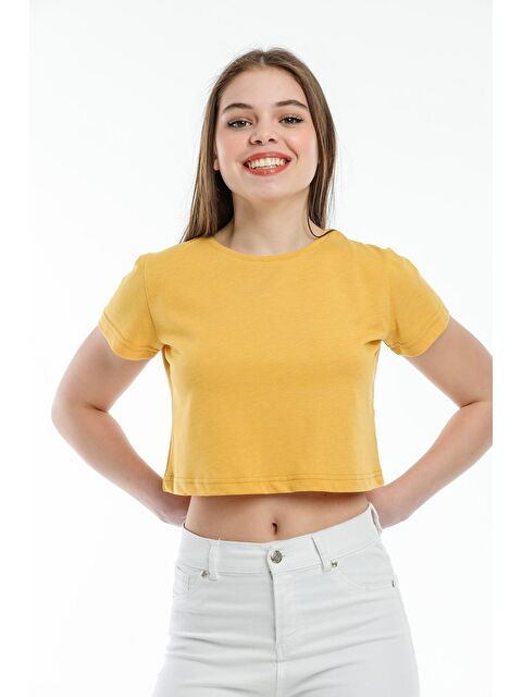 Süperlife Kadın Crop Örme Tişort SPR21Y13 - S000013380-20074