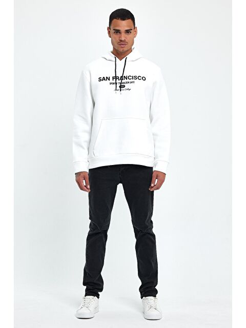 Süperlife Regular Fit İçi Polarlı 3 İplik Kanguru Cepli San FranciscoErkek Hoodie spr24sw02 - S000060888-19965