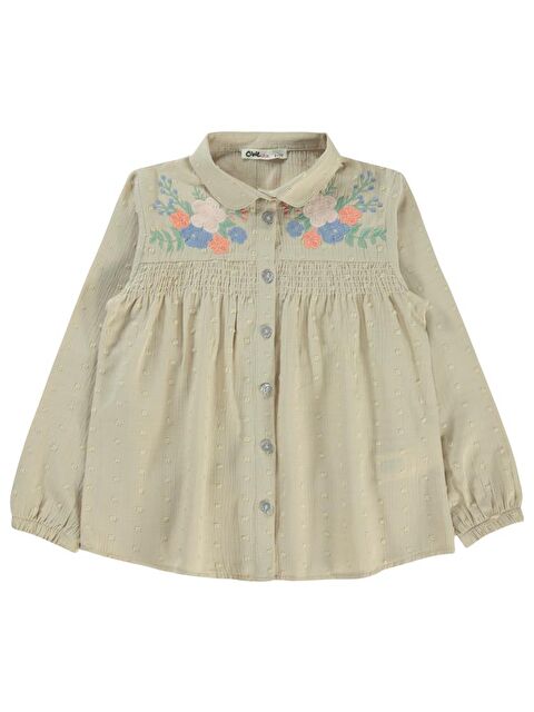 Civil Girls Çiçek Nakışlı 10-13 Yaş Gömlek