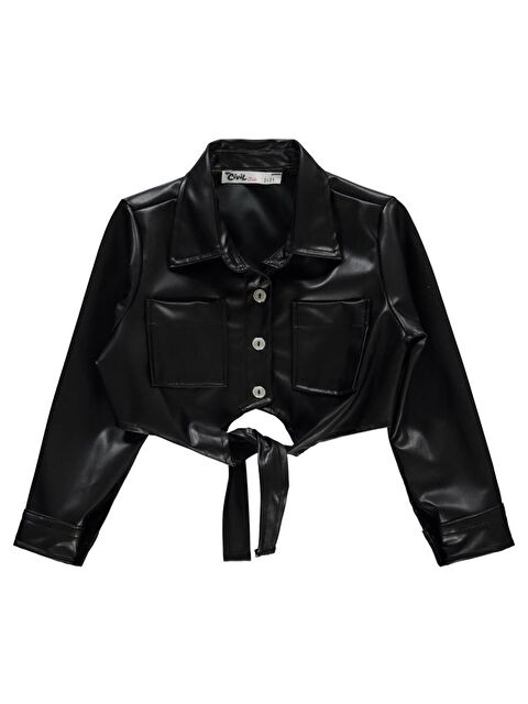 Civil Girls Önü Bağlamalı Deri 2-5 Yaş Gömlek - S000199765-19351