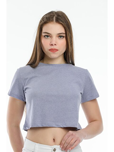 Süperlife Kadın Crop Örme Tişort SPR21Y13 - S000013380-17878