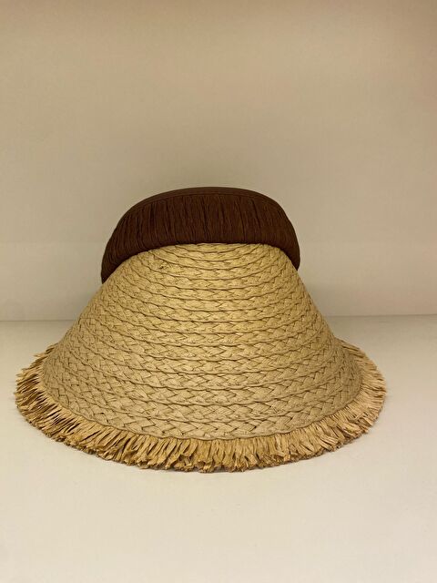 Luminos Butik Kahve Saçak Detaylı Yumuşak Siperlikli Hasır Vizör Şapka HSR2110 - S000370807-19413