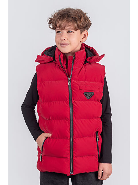 Pina Kids Kapüşonlu Erkek Çocuk Nova Kumaş Şişme Yelek YLK 2626 - S000349055-20045