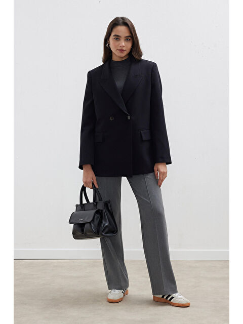Manuka Kruvaze Klasik Blazer Ceket Siyah - S000143160-19351