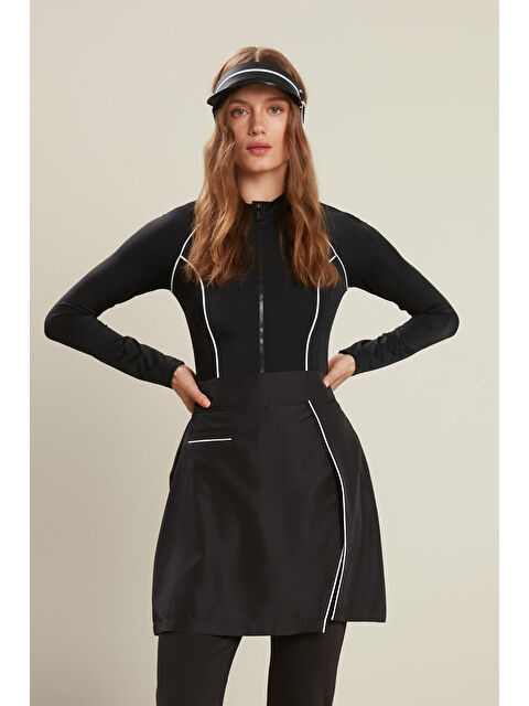 Manuka Tesettür Biyeli Mayo Etek Siyah - S000145637-19351