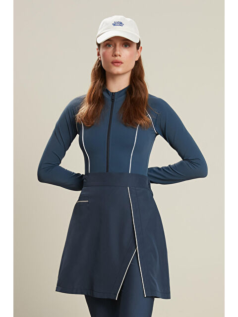 Manuka Tesettür Biyeli Mayo Etek Lacivert - S000145634-21164