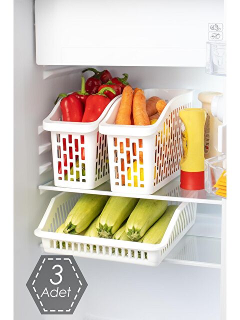Porsima Complie 3 lü Çok Amaçlı Buzdolabı İçi Düzenleyici Sebze Meyve Organizer Sepet - S000089024-20063
