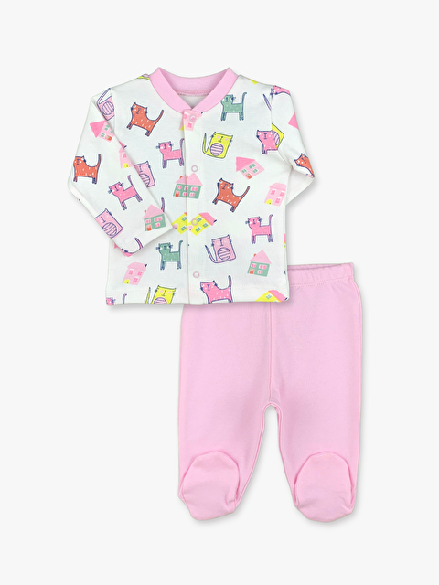 Luggi Baby Bisiklet Yaka Uzun Kollu Kız Bebek Takım - S000008662-19965