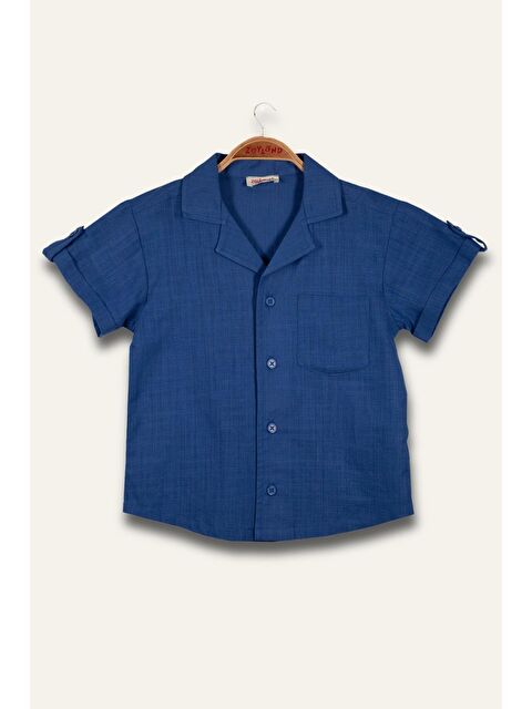 ZEYLAND Erkek Çocuk Keten Gömlek - İndigo - S000363020-23093